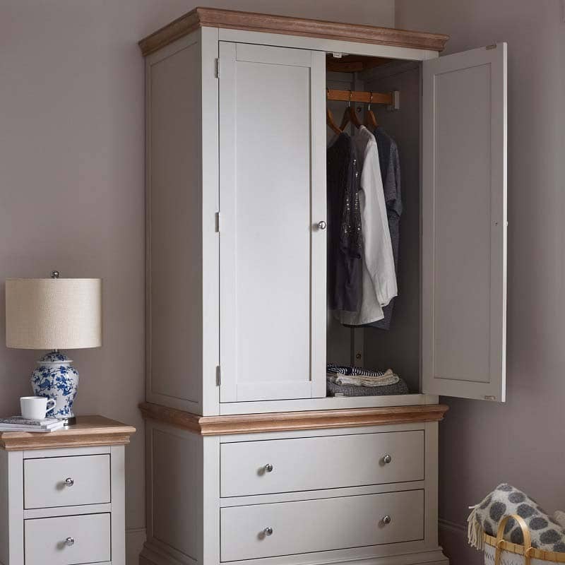 Rosa Double Wardrobe with Drawers - Only Oak Furniture