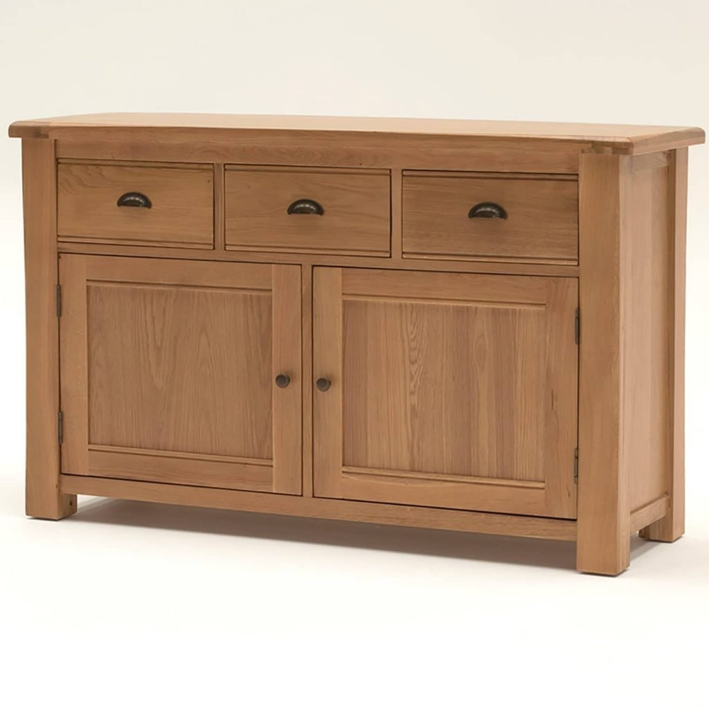 Breeze Collection Solid Oak Sideboard With 3 Drawers