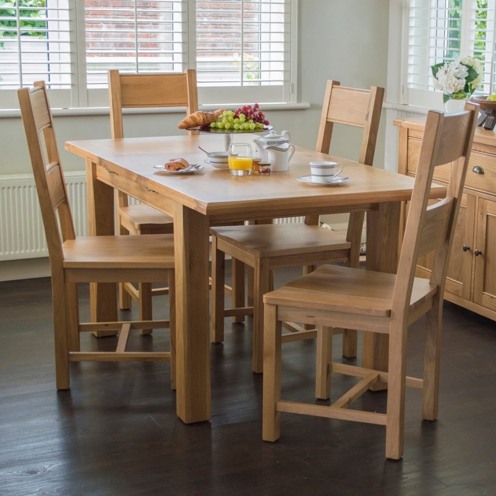 Breeze Solid Oak Extending Dining Table 120-165cm | Only Oak Furniture