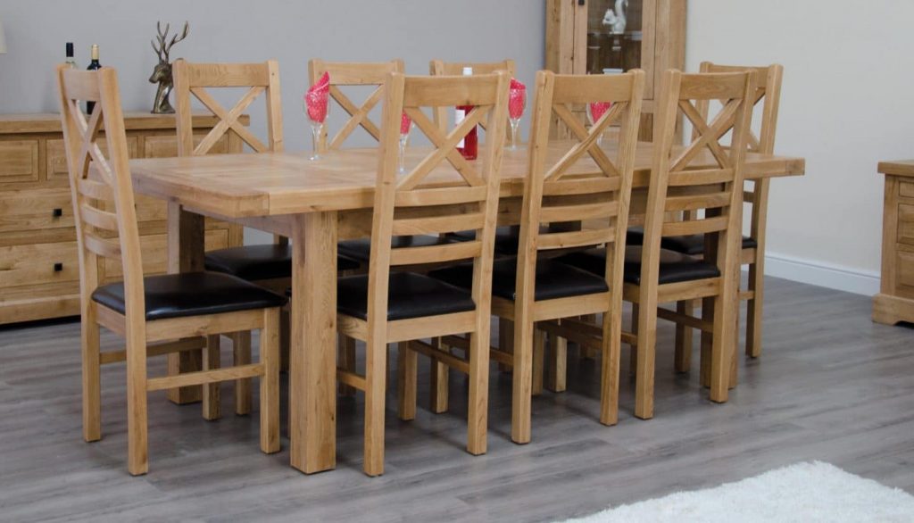 Canterbury Oak 180-260 Extending Dining Table Set 