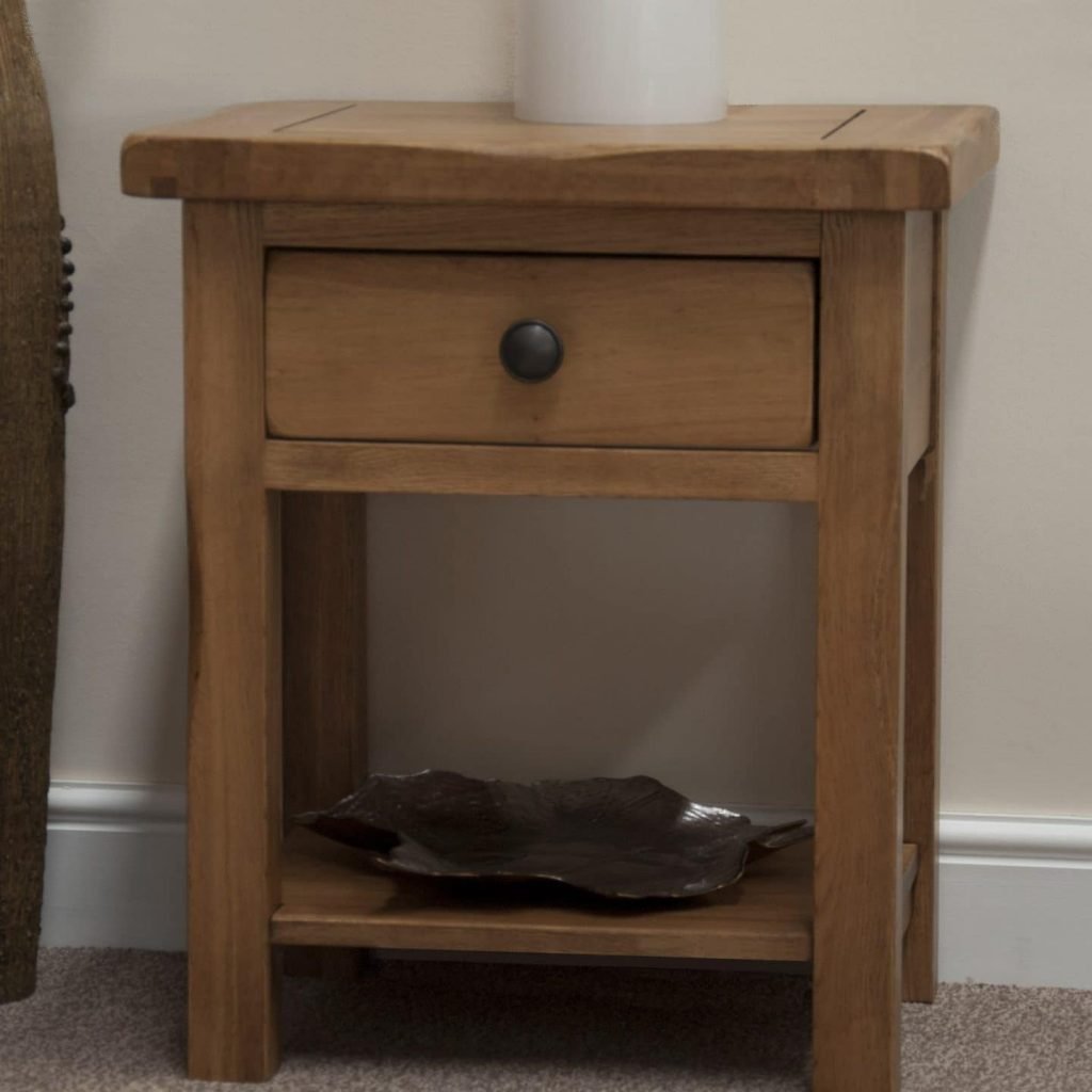 Rustic Oak Lamp Table - Only Oak Furniture - Free Delivery - Shop Now