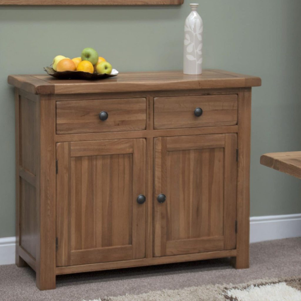 Rustic Oak Small Sideboard Only Oak Furniture Free Delivery   RUSSSB RusticSmallSideboard 1024x1024 