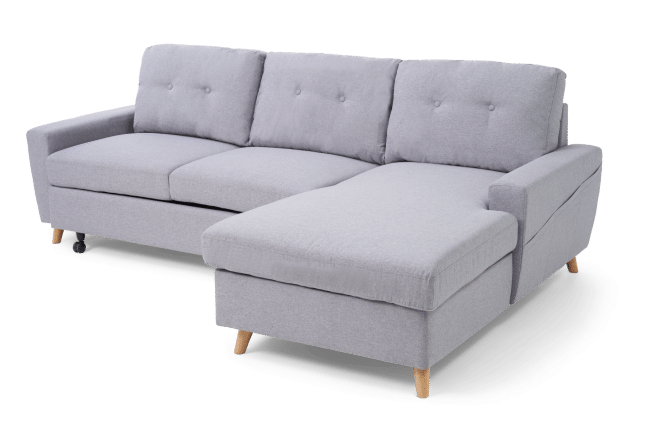 clemmy contemporary linen sofa bed grey