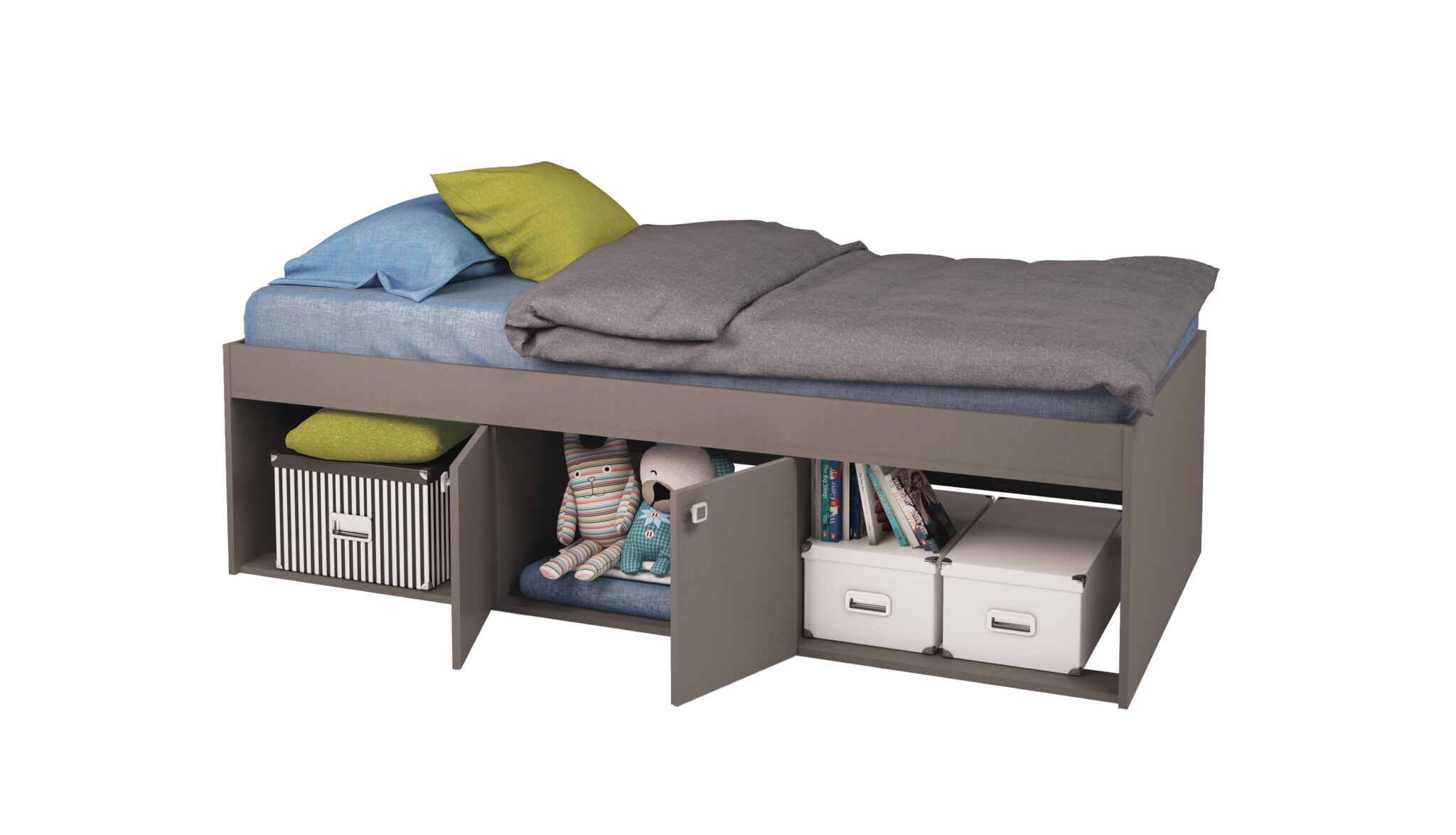 low cabin bed with mattress