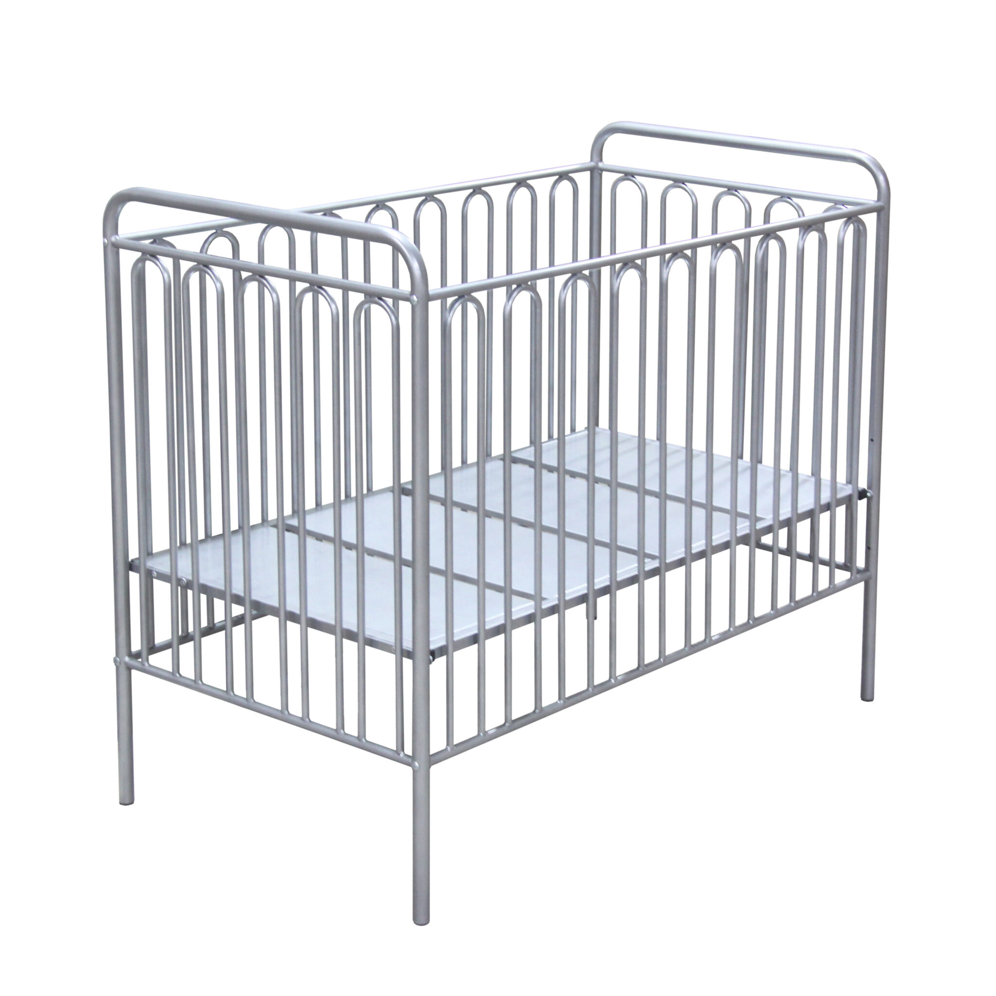 Kids Vintage Metal Baby Cot 150 Silver Free Delivery Shop Now