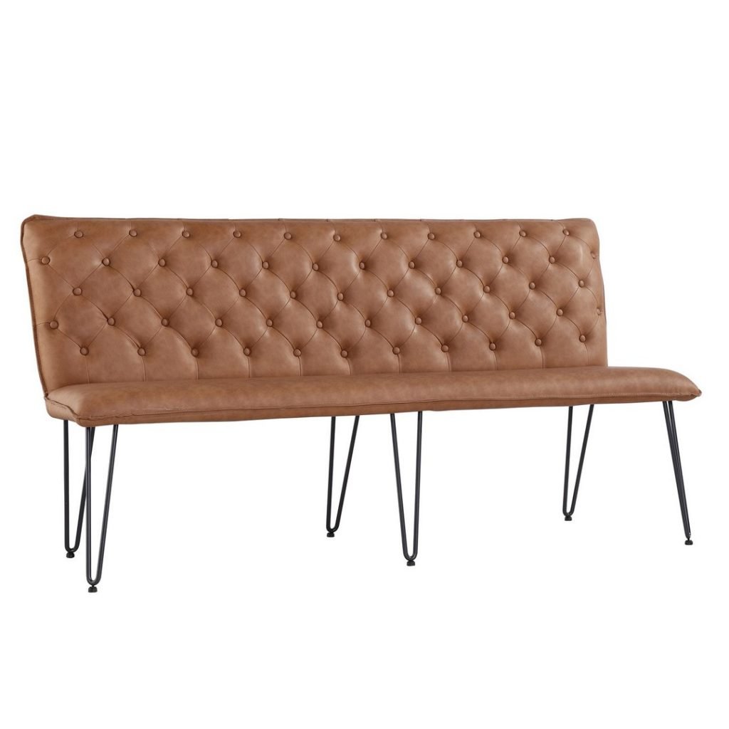 Studded 180cm Tan Back Bench | 0% Fianace Available