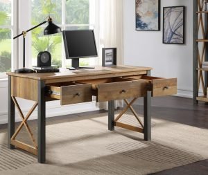 Urban Elegance Reclaimed Home Office Desk - Only Oak Furniture