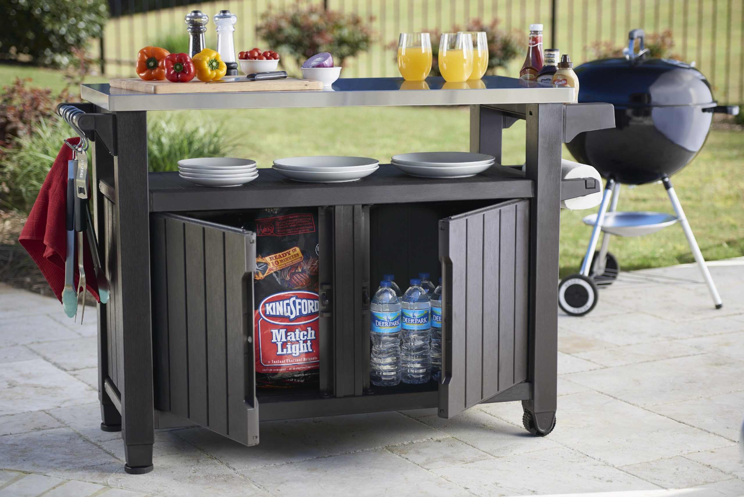 Keter Unity BBQ Table Double Only Oak Furniture Free UK Delivery*