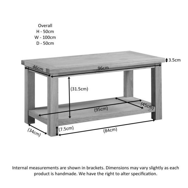 Delphinus Large Coffee Table With Shelf