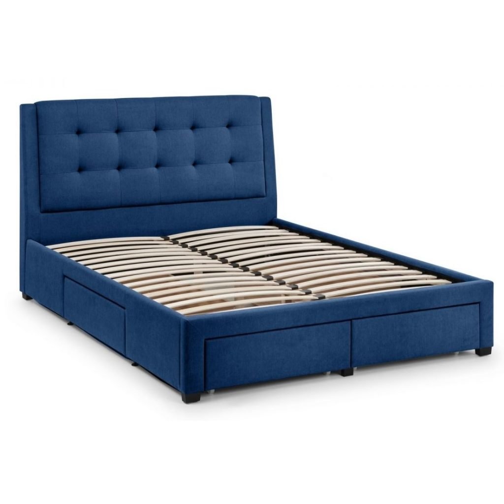 Blue queen store platform bed