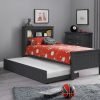 maine bookcase bed underbed anthracite roomset open