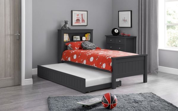 maine bookcase bed underbed anthracite roomset open