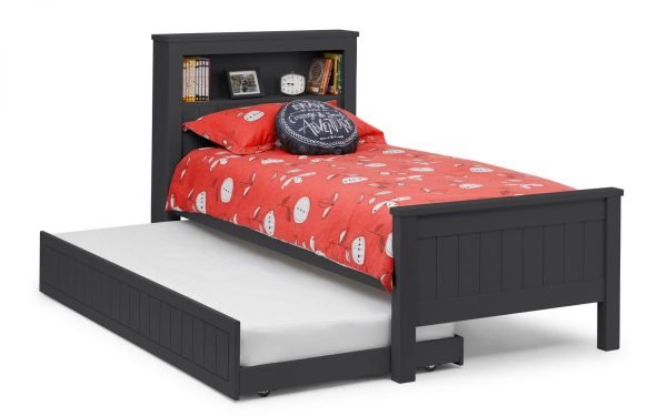 maine bookcase bed underbed anthracite dressed open