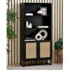 padstow tall bookcase black roomset