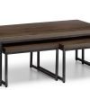 brooklyn dark oak nesting coffee tables angle