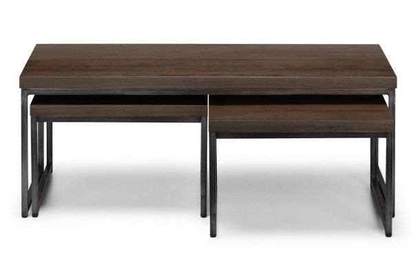 brooklyn dark oak nesting coffee tables front