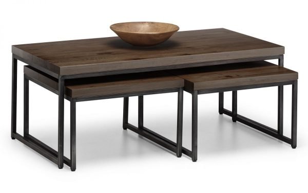 brooklyn dark oak nesting coffee tables props