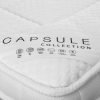 capsule box top mattress label detail