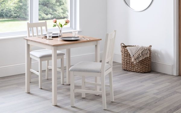 coxmoor white oak square table chairs roomset