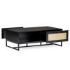 padstow black coffee table open drawers