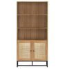 padstow tall bookcase oak front