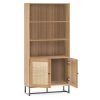 padstow tall bookcase oak open doors