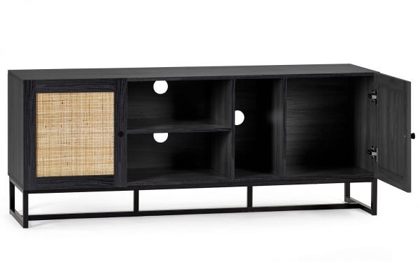 padstow tv unit black open door