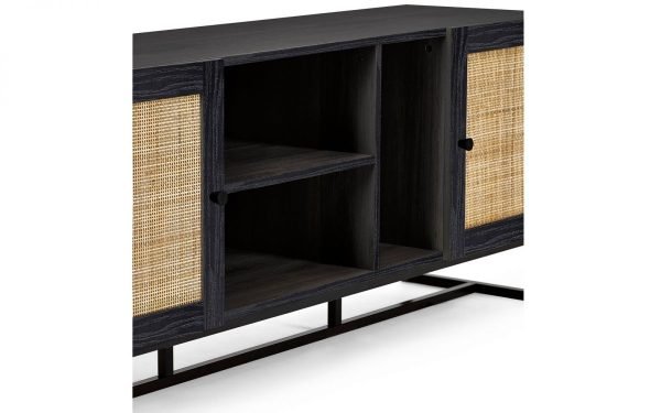 padstow tv unit black shelf detail