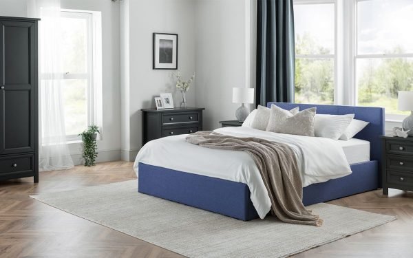 ria rialto lift up storage bed cm blue roomset ()