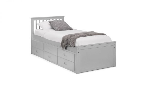 Maisie Bed With Underbed And Drawers Light Grey