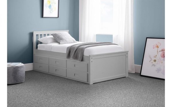 Maisie Bed With Underbed And Drawers Light Grey