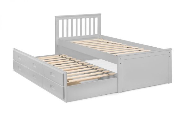 Maisie Bed With Underbed And Drawers Light Grey