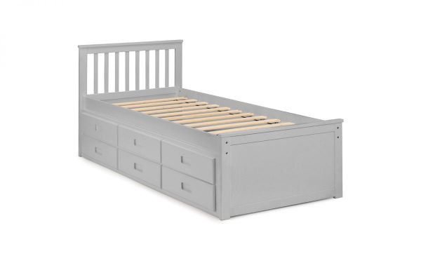 Maisie Bed With Underbed And Drawers Light Grey