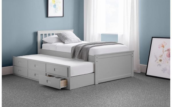 Maisie Bed With Underbed And Drawers Light Grey