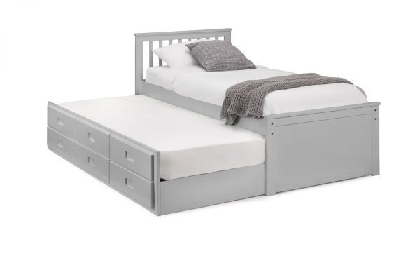 Maisie Bed With Underbed And Drawers Light Grey