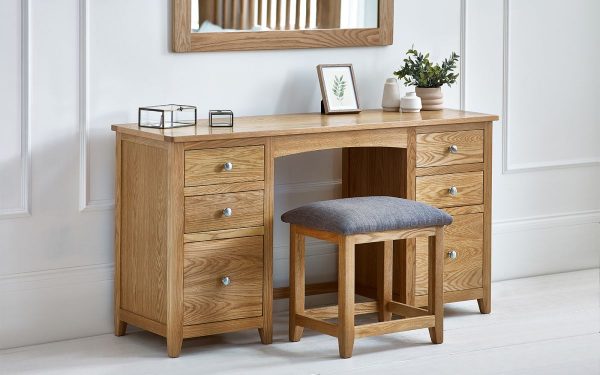 Mallory Twin Pedestal Dressing Table Stool Set – Fsc Mix