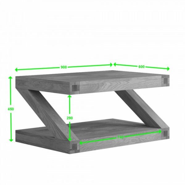 Painted Z x Coffee Table Natural Top