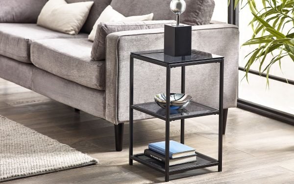 chicago tall narrow side table roomset