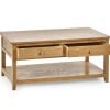 mallory coffee table with drawers open drawers