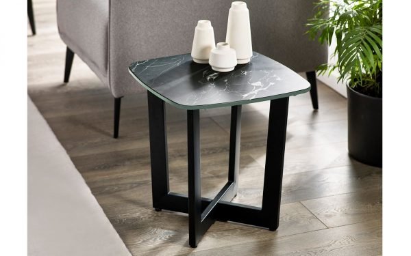 olympus black marble lamp table roomset