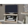 painted z corner tv unit and natural top