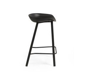 renzo black bar stool side