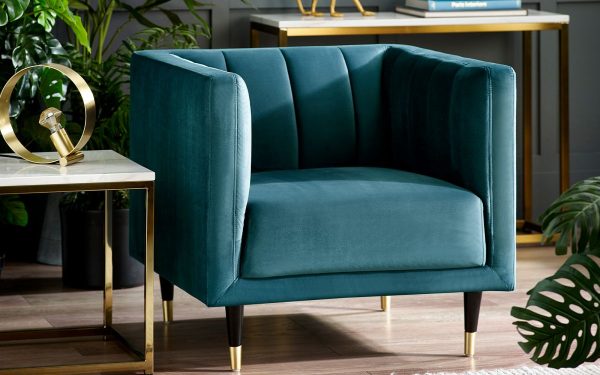 sal salma scalloped back chair teal roomset