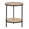 tri tribeca circular lamp table with shelf sonoma oak cutout