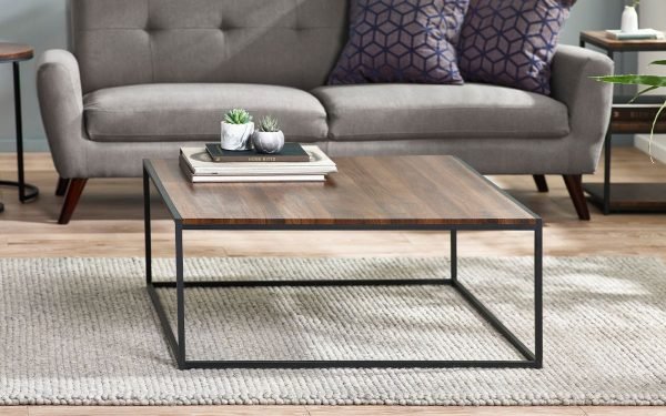 tribeca walnut square coffee table roomset