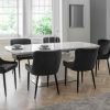 luxe grey chairs como table roomset