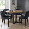 grey luxe chairs brooklyn round table roomset