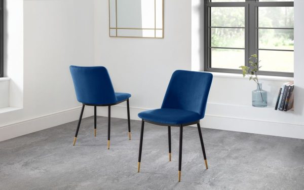 deluanay blue dining chair roomset