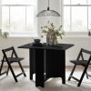 gat gatan small gateleg table with chairs black roomset