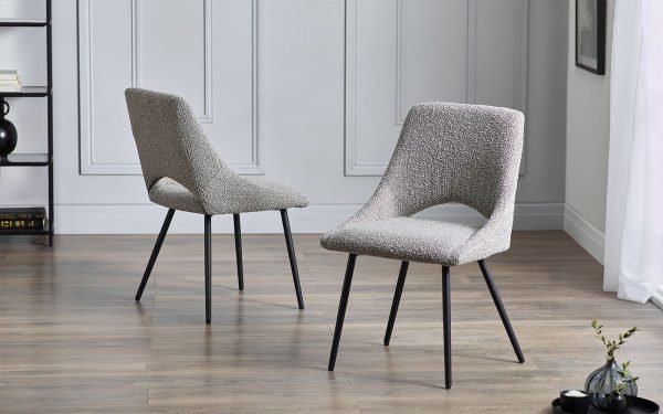 iri iris grey boucle dining chair roomset ()